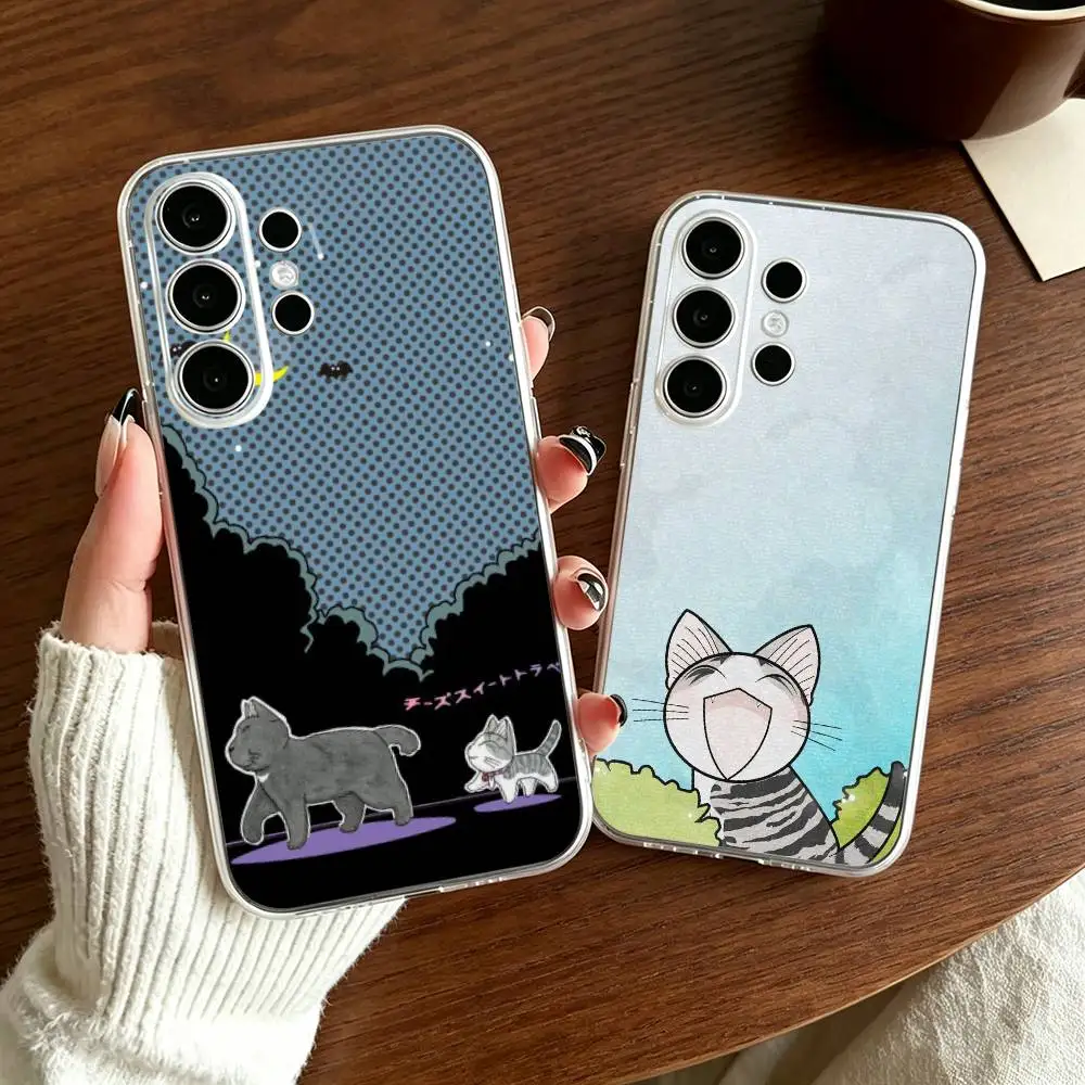 ChiS S-Sweet H-Home Adorable Cat Phone Case For Samsung S25+,S24,S21,S22,S23,S30,Ultra,S20,Plus,Fe Transparent Cover