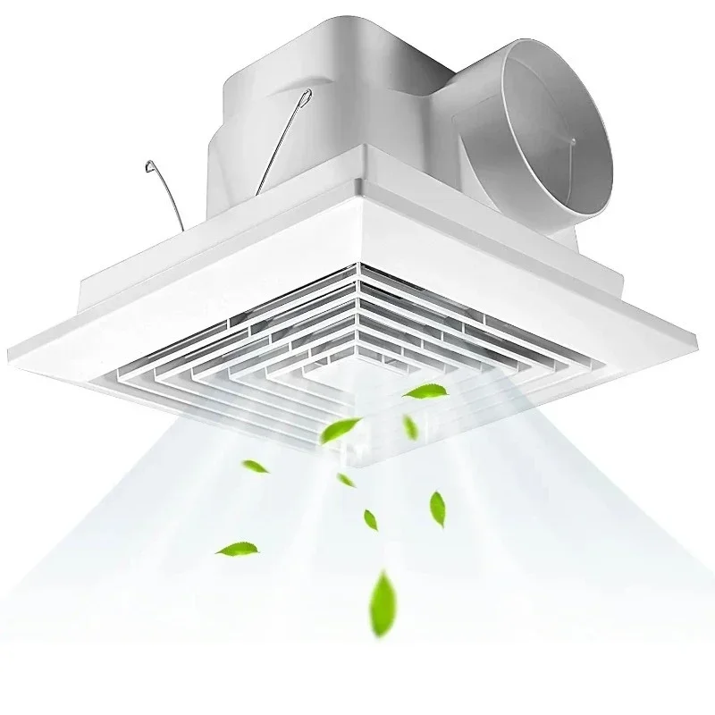 Square bathroom exhaust fan with 4-inch ducted 85V-265V home office shower for easy installation and humidity control
