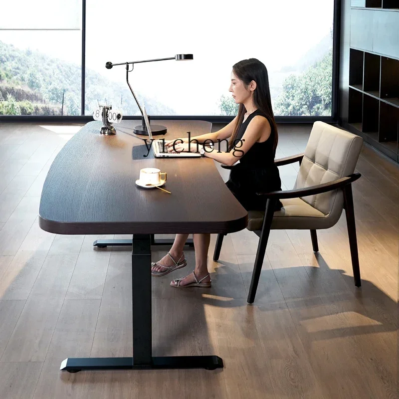 D12New Minimalist Electric Lifting Desk Special-shaped Computer Desk Writing Desk Modern Simplicity