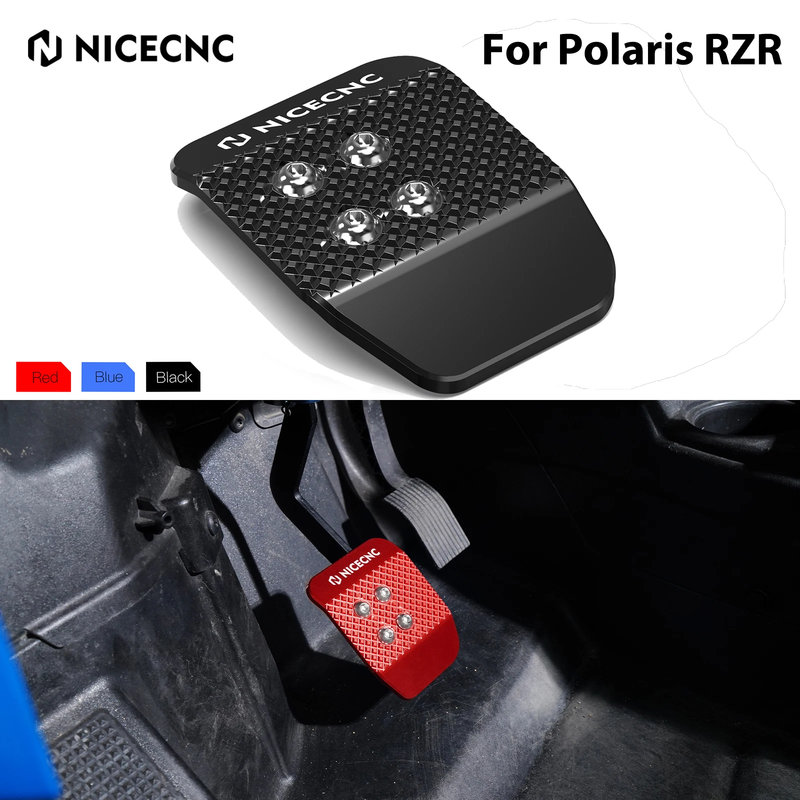 UTV Extended Brake Foot Rest Peg Pedal Extender For Polaris RZR XP 1000 2014-2021 RZR 900 Trail XC Turbo EPS Aluminum Alloy