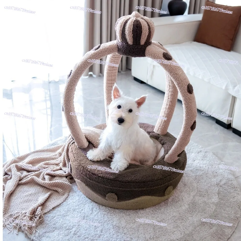 Cross-border Explosion Crown Pet Nest Dog Bed Cat Nest Novel and Creative Pet Products Source Factory Direct Sales