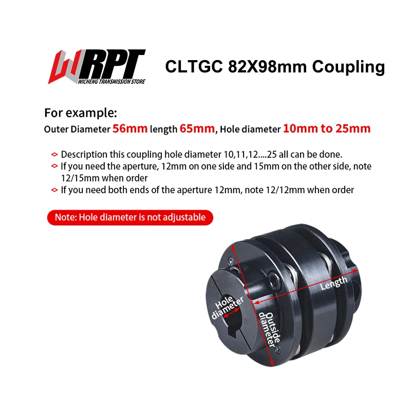 CLTGC Diaphragm Elastic Coupler, 82X98mm Stepped Steel Flange Standard Universal Coupling For CNC Transmission Parts