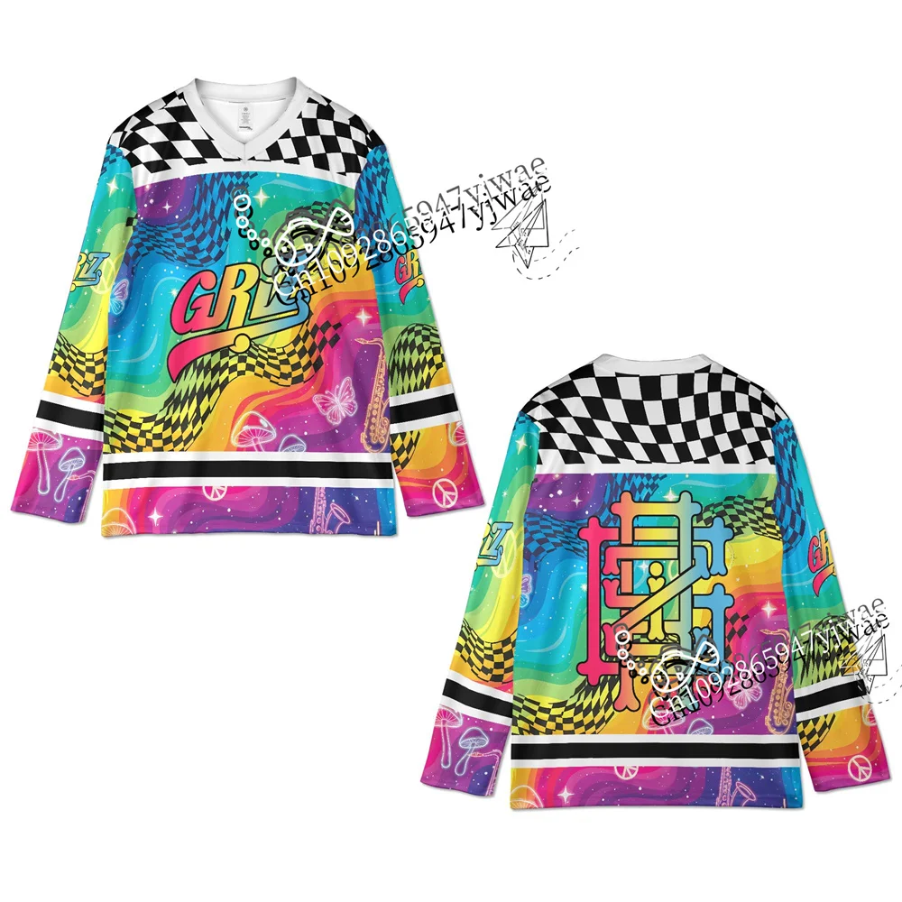 2026 GRiZ Electronic Music Festival Hockey Jerseys Popular Music Long Sleeved Shirts Fan Sports Shirts Men Women Beach T-Shirt