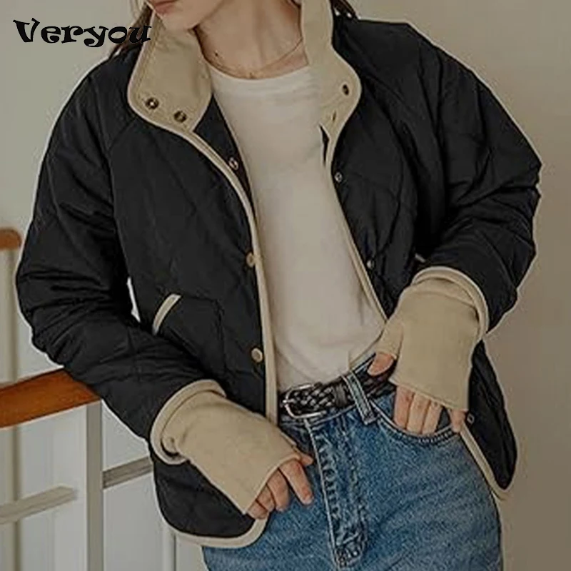 

Autumn Winter Women Jackets Long Sleeve Coat Women Casual Button Quilted Jackets For Women Fashion Lightweight Coat