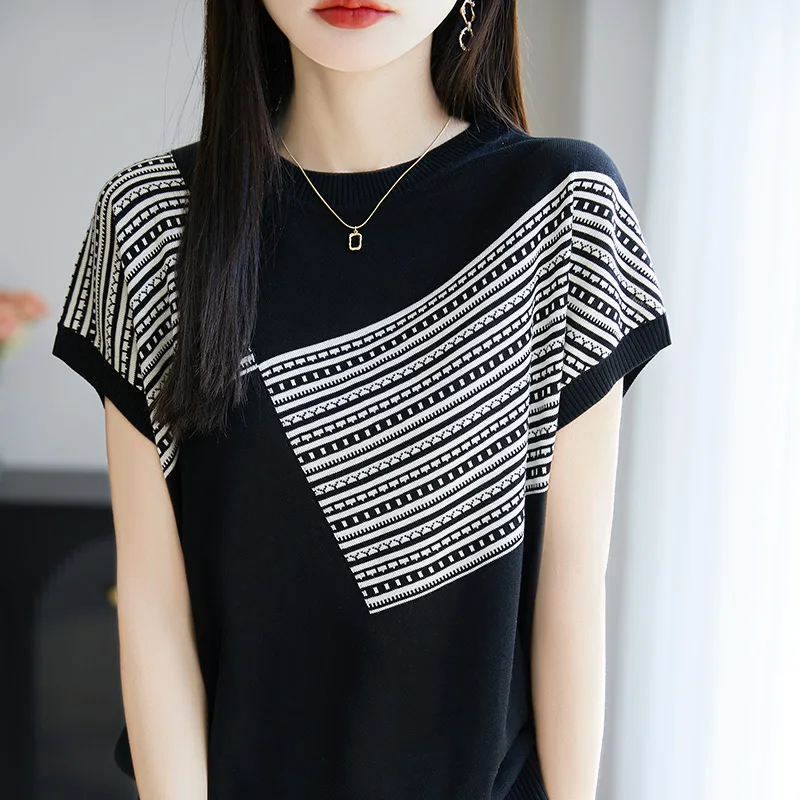 صيف جديد أزياء المرأة قصيرة الأكمام ليوسيل سترة المرأة فضفاضة ضئيلة تي شيرت