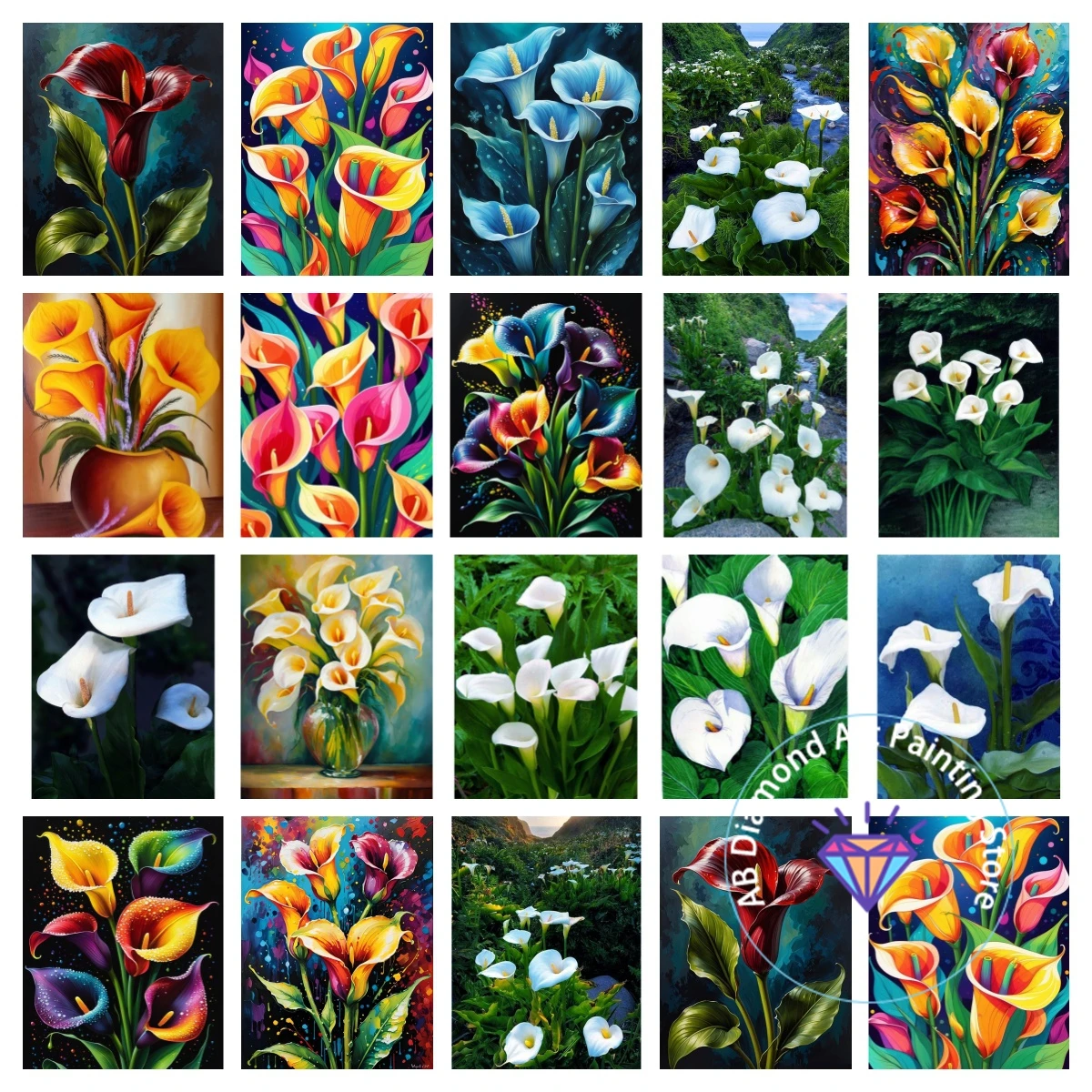 

Tropical Horseshoe Lotus AB Diamond Painting Kit 5D DIY Diamond Embroidery Cross Embroidery Handmade Art Gift Home Decoration