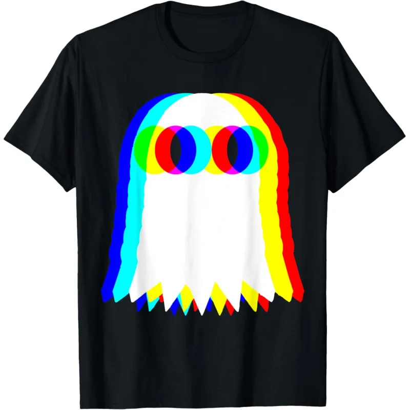 

Halloween Cool Ghost Music Party Men's and Women's Top T-shirt Black