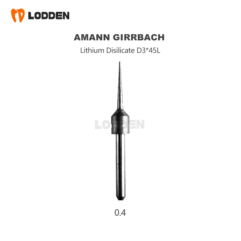 Amann Girrbach-fresas de disilicato de litio para laboratorio Dental, brocas de Material de molienda NC D3, herramientas 1,8, 1,4, 1,0, 0,4