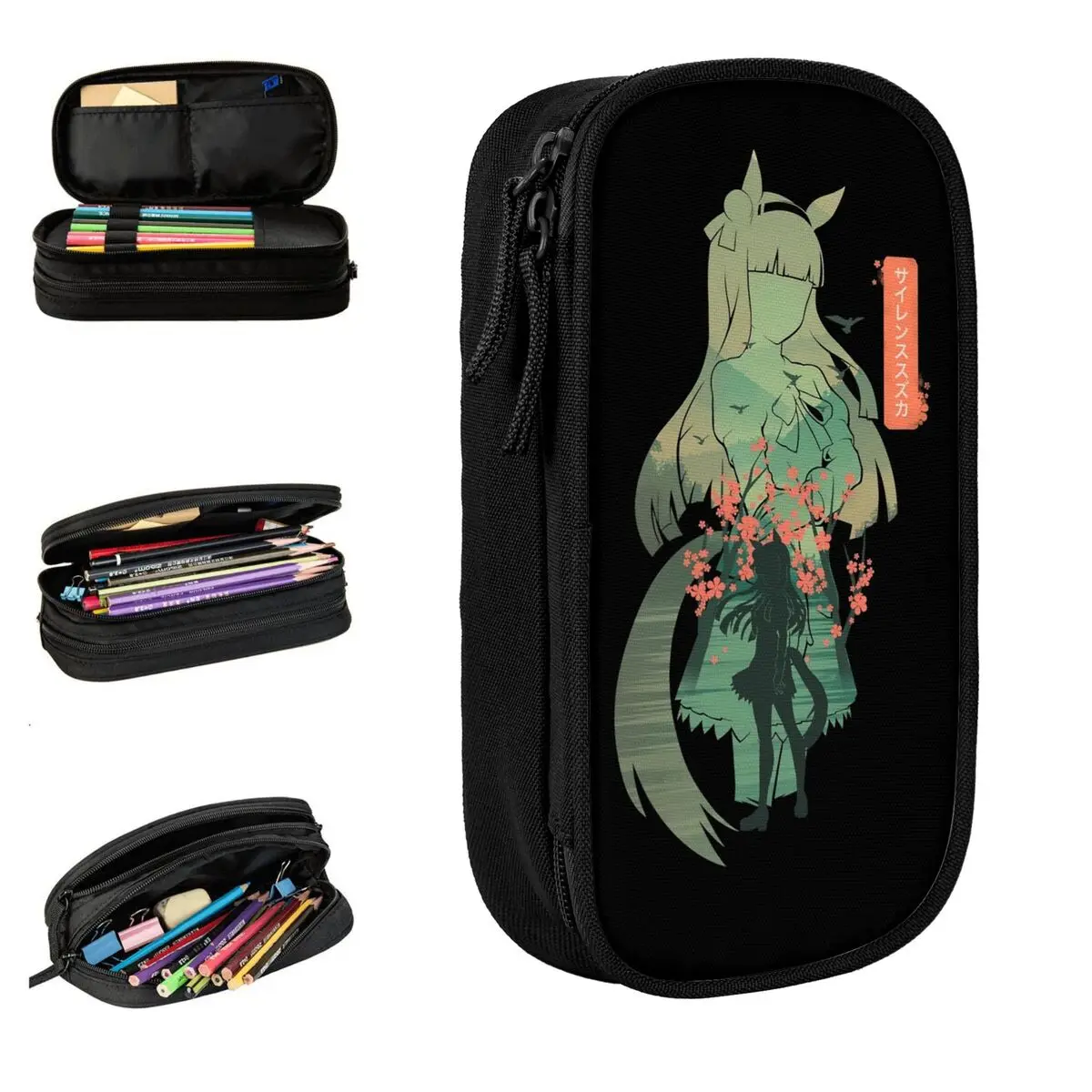 

Silence Suzuka Uma Musume аниме пенал сумка для ручек для студентов большая емкость школьные принадлежности косметический пенал