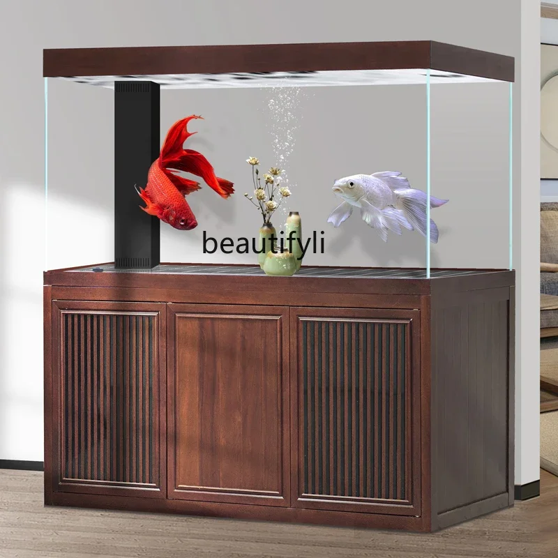 

A57 Aluminum alloy arowana tank living room large aquarium ultra-white glass household ecological bottom filter automatic