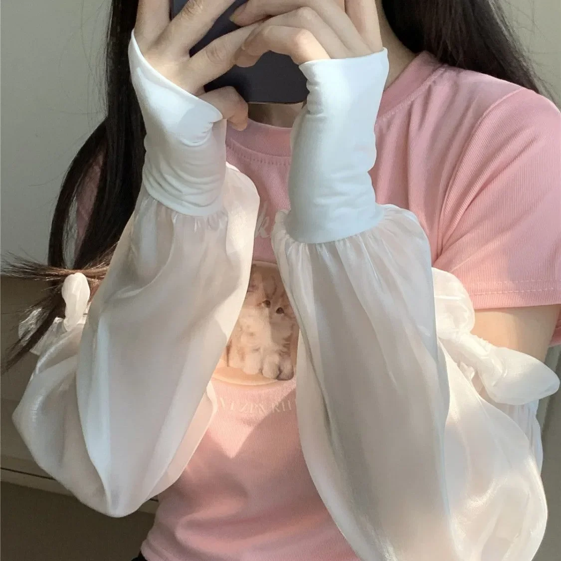 Lightweight and Breathable Arm-protecting Ice Silk Sleeve Sleeves Sun-protective Sleeve Sleeves for Women in Summer solid Color