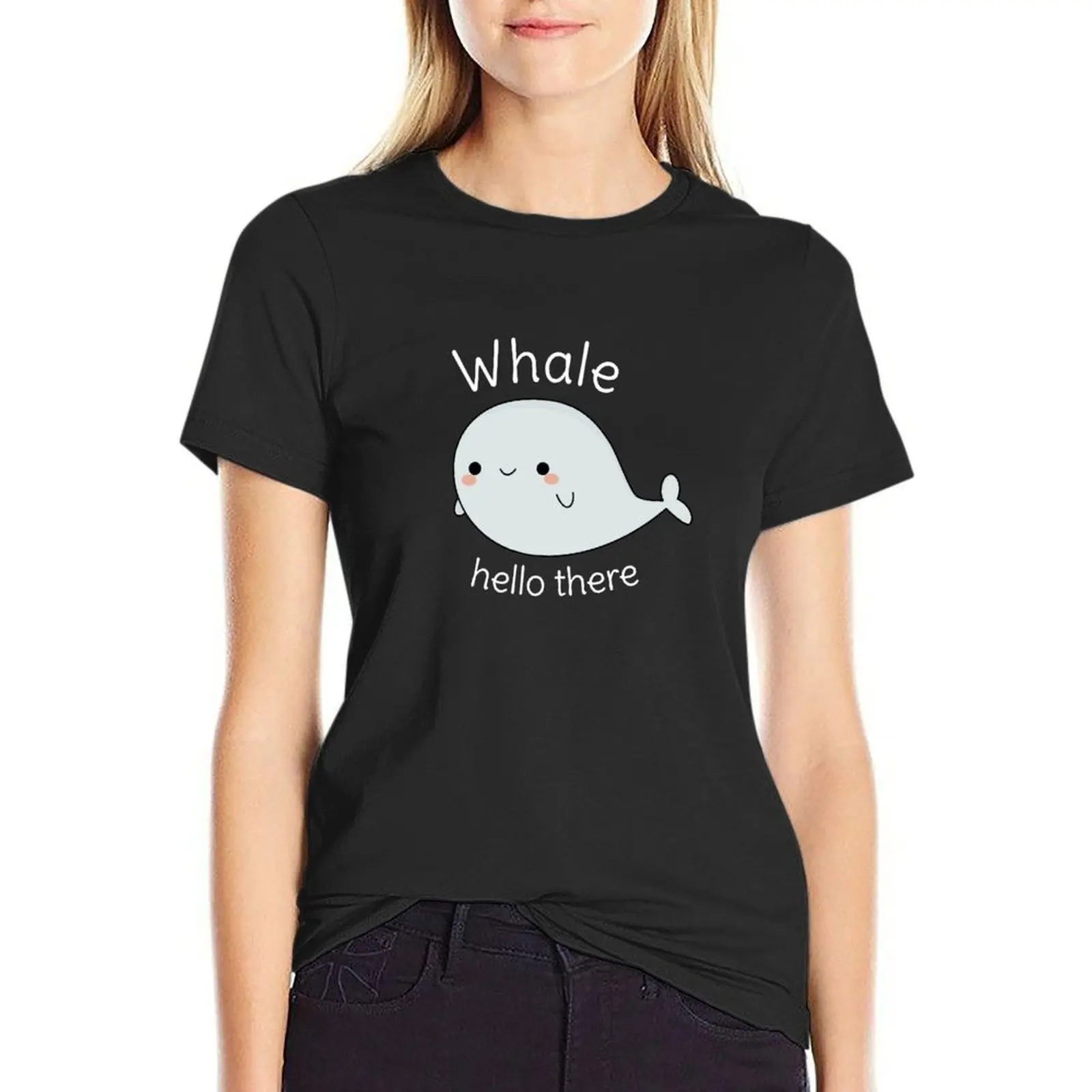 Funny Whale Pun T-Shirt tops summer clothes Women's cotton t-shirt