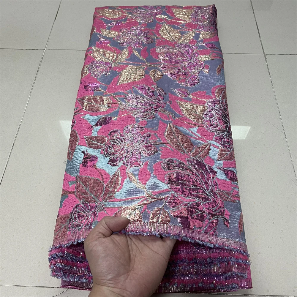 

African Nigerian High-Quality Tulle Lace Fabric Organza Embroidery Guipure Brocade Jacquard Wedding Dresses Party Gowns 5 Yards