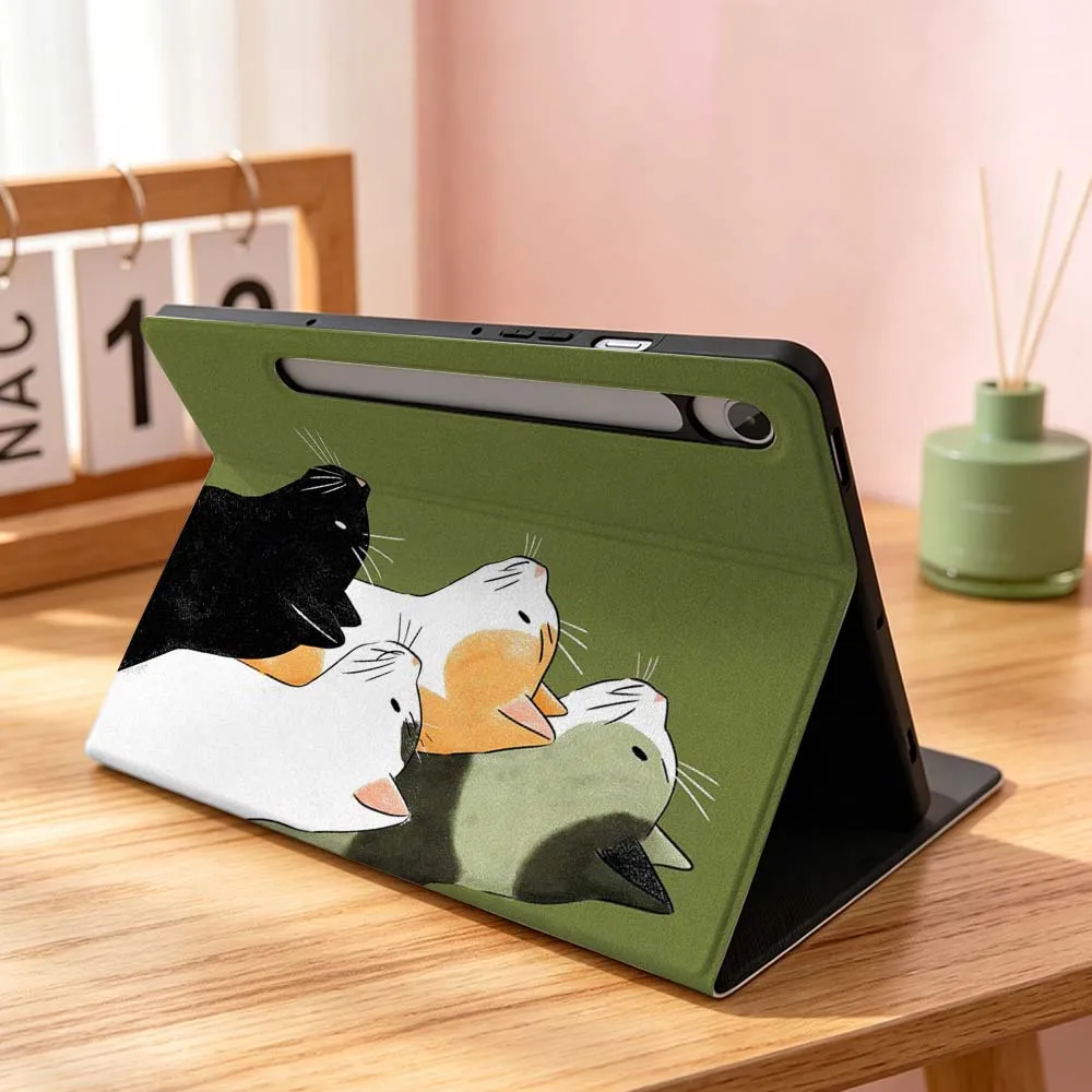 Cartoon Cool Fish Cat Art Hot For Samsung Galaxy Tab S10 S9 S8 S7 FE Lite Soft Flexible Support Tablet Case Gift