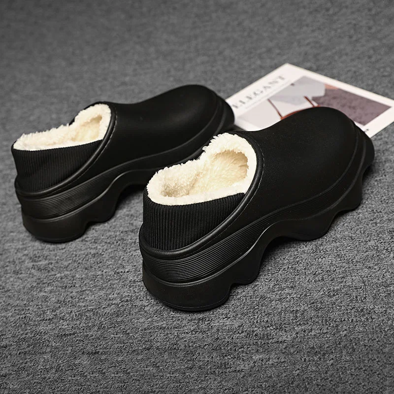Winter 2022 cotton slippers women plus fleece non-slip outdoor heel cotton shoes indoor home slippers flat shoes women