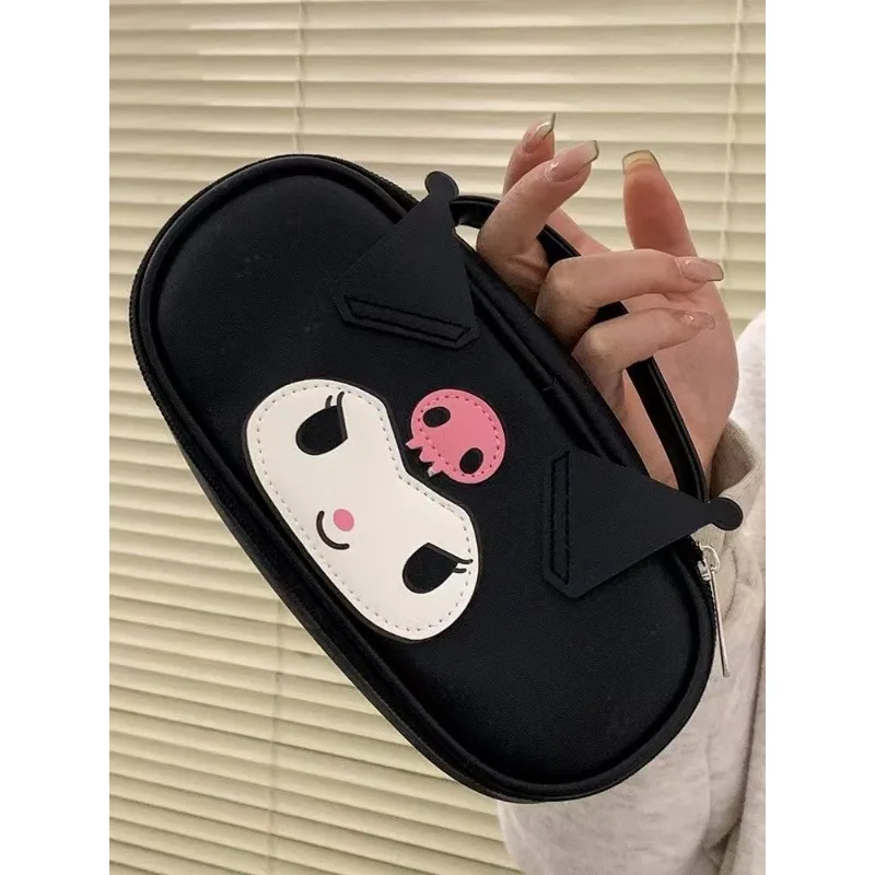 Kuromi Cute Sanrio Pencil Bag borsa per cosmetici di grande capacità borsa per cosmetici con scatola di cancelleria per matite di alta qualità alla