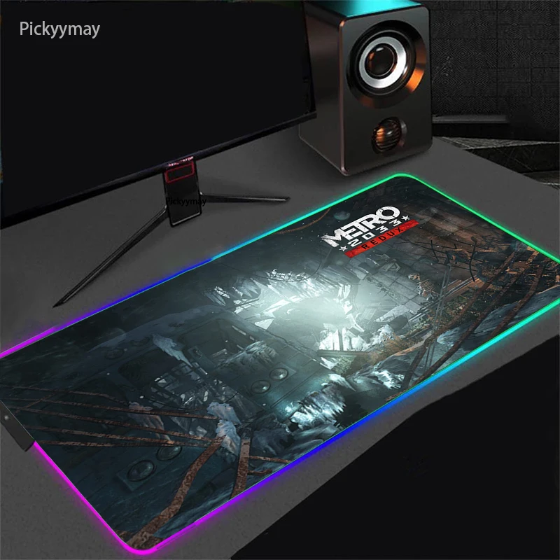 Imagem -03 - Metro 2033 Rgb Gaming Mouse Pad Mousepad Teclado Mesa Tapete de Borracha Grande Tapete do Mouse Deskmat Led Backlit Acessórios Gamer