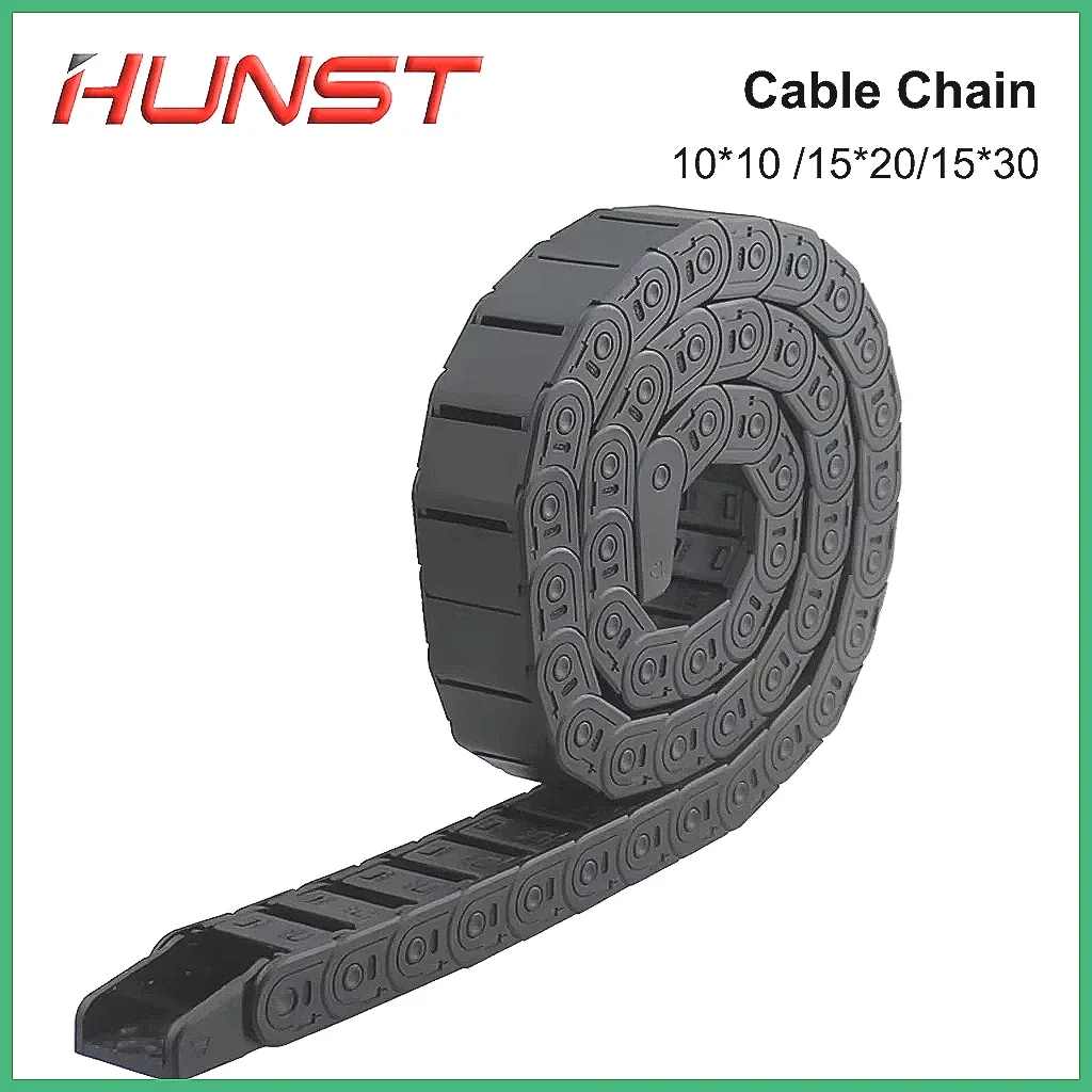 HUNST Cable Chain 7x7 10x10 15x20 15x30mm 1M Non-Opening Semi-Enclosed Plastic Drag Chain for CNC Machine Cable Carrier