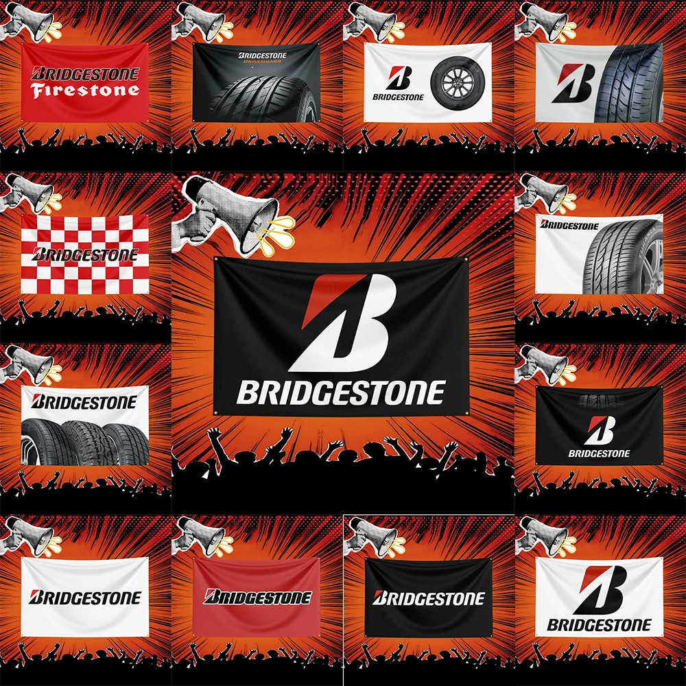Bridgestone Tires Auto Parts Flag 3x5 FT Polyester Banner For Garage Workshop Wall Decor Mechanic Gift