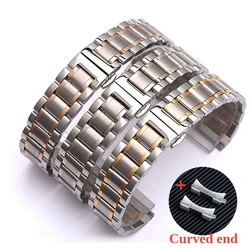 Stainless Steel Watchband for LONGINES Curved End Bracelet Watch Straps 16mm 18mm 20mm 22mm 23mm 24mm Steel Banding Bracelet