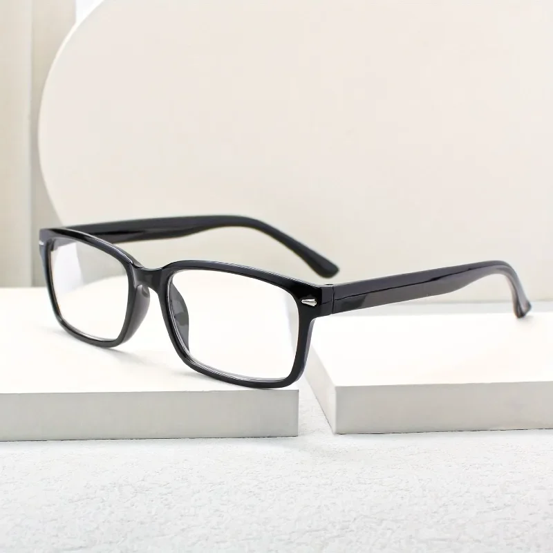 A Pack of 10 Z and L HOUSE Reading Glasses Ultra-light Square Frame HD Transparent Lenses + 1.0 To + 4.0 Degrees Vintage Metal Decoration Durable and Minimalist Home Office The Perfect Gift for The Elderly in Random Colors