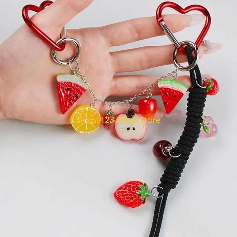 G5AE Delicate Braided Keychain Phone Charm Bag Pendant Keyring for Fashion Women