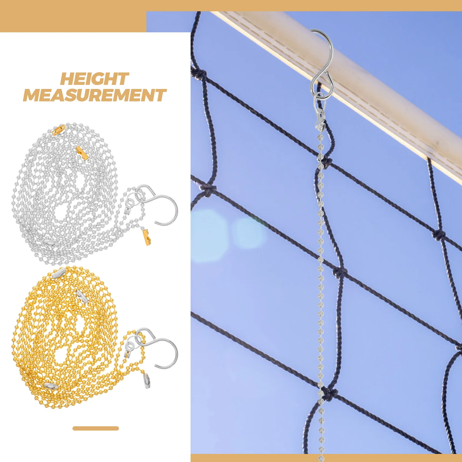 2 Pcs Referee Tool Volleyball Net Measurement Chain Copper Outdoor Equipment for