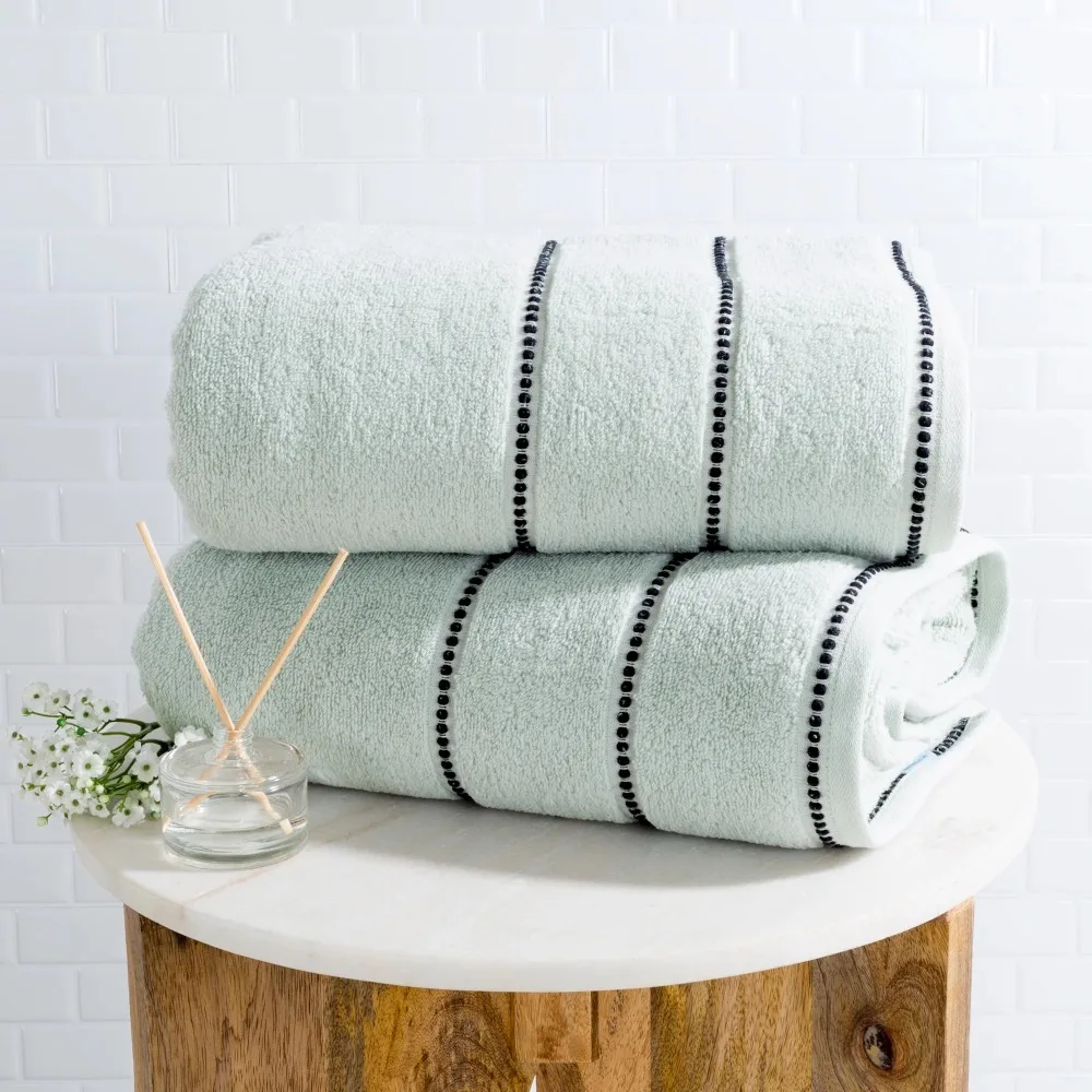 

2-Piece Quick Dry Luxury Cotton Bathroom Towels Set (Seafoam)