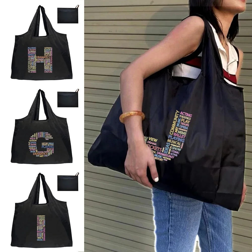 Foldle Reusable Handbags Shopping Bag Shoulder Bag Travel Washable Tote Pouch Convenient Large-capacity Large Tote for Fashion