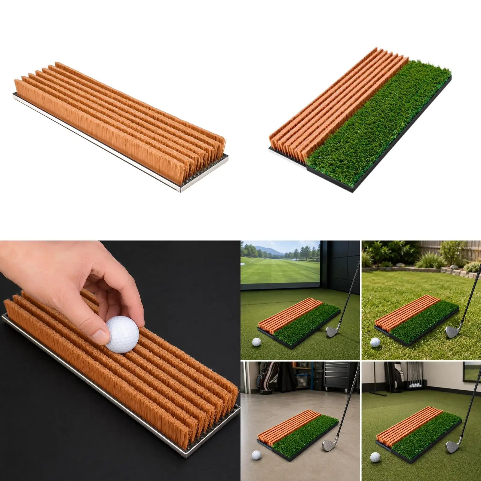 

Golf Training Mat Portable Non Slip Turf Practice Pad for Simulator Cage with Impact Screen Use