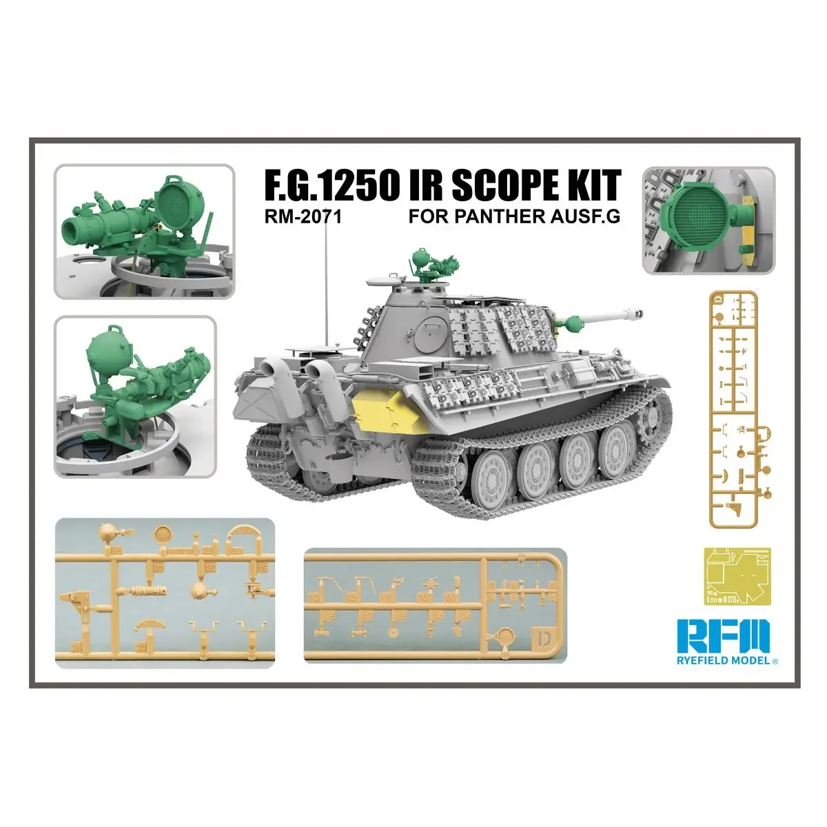 RYEFIELD MODEL RFM RM-2071 1/35 Scale F.G.1250 IR Scope Kit for Panther Ausf.G - Upgrade Detail Set