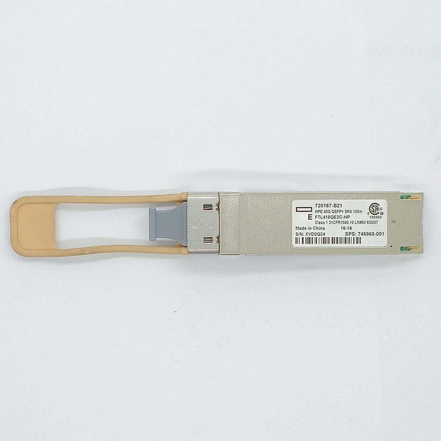 For HPE 40G QSFP+ SR4 100m FTL410QE2C-HP 720187-B21 (Pre-Owned)