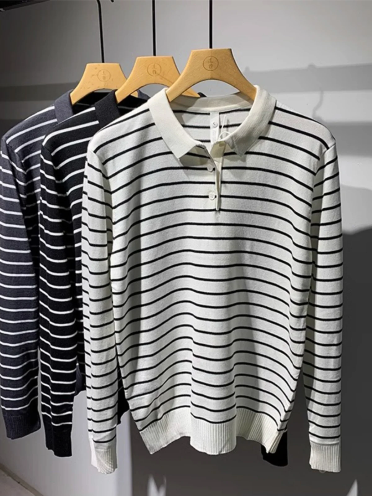

Stripe Design Knitted Long Sve irt Comfortable Faionable Men's Crew Ne Pullover Autumn Faion