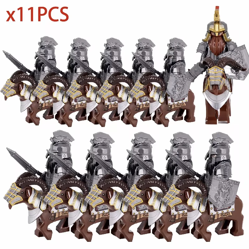 Dwarf Goat Wild Boar Mount Medieval Knights Group lotr Castle Animals Figures Building Blocks Bricks Toys For Children gifts