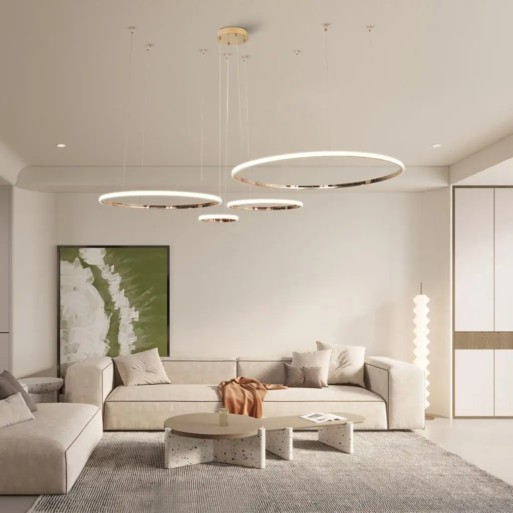 Moderno LED Luzes Pingente, Lâmpada Pendurada, Cromado Ou Banhado A Ouro, Sala De Jantar, Decoração Da Sala De Estar, Cozinha, 110-240V