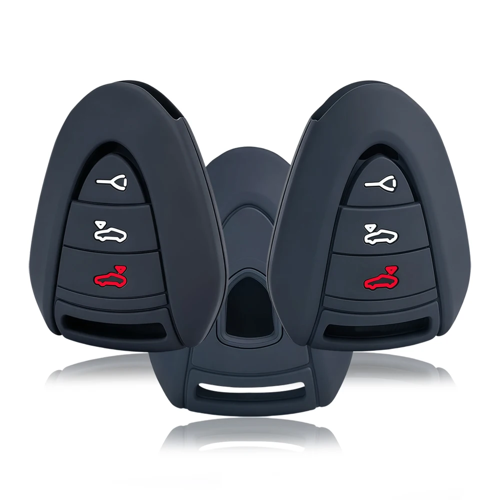 New Silicone 3 Buttons Remote Key Shell For Porsche Cayman Boxster GT S 2S 4S Turbo 911 987 996 997 Carrera Targa 2005 - 2010