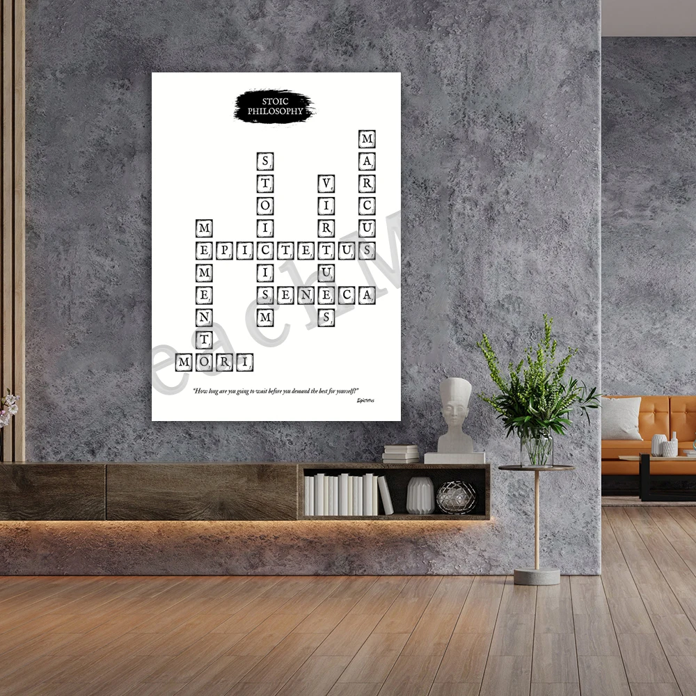 الفن الرواقي، الفلسفة الرواقية والأبجدية الخربشة، Momento Mori، Seneca، Epictetus، المعرفة الرواقية، ملصق الأبجدية الخربشة