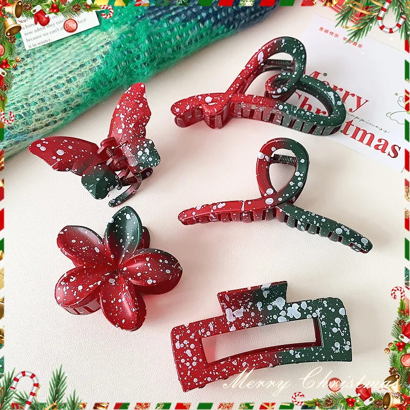 

Рождественская заколка для волос Sweet Wine Red Frangipani для женщин, заколка в виде акулы для девочек и женщин, головные уборы, инструменты для укладки волос, аксессуары