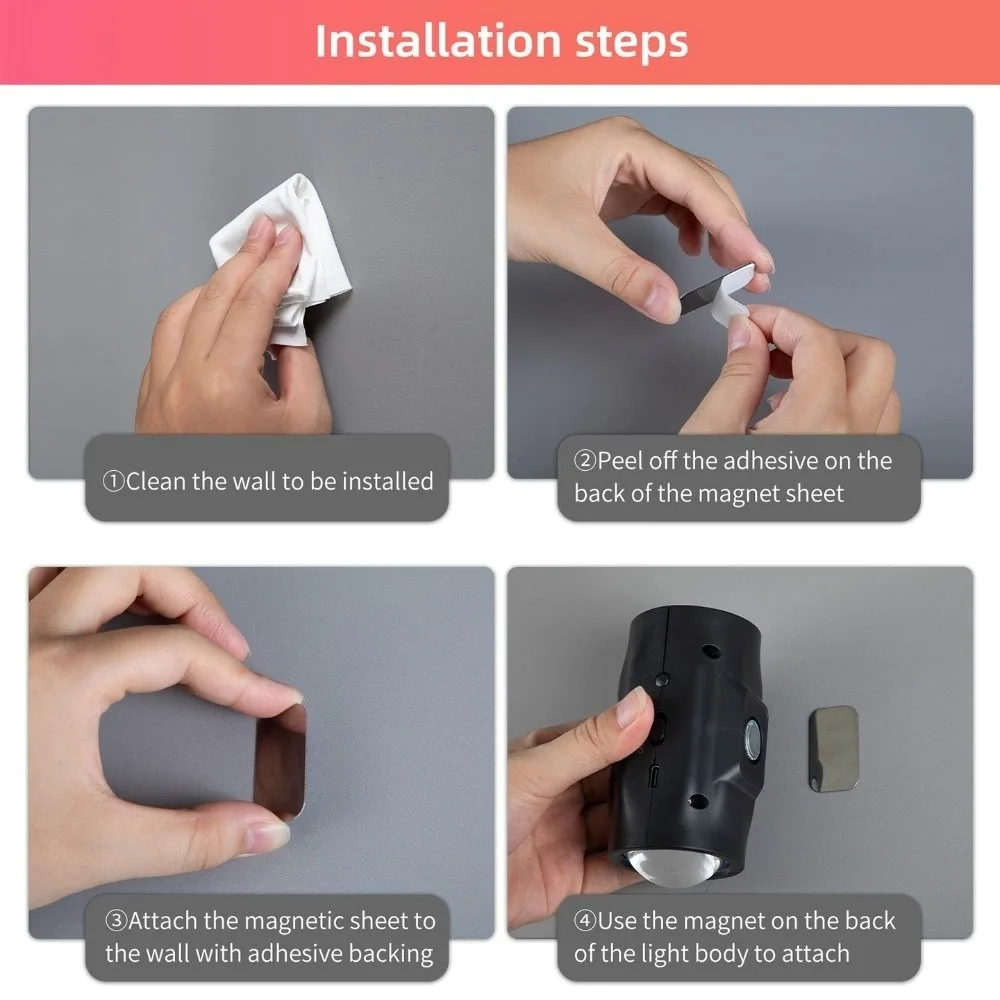 New Motion Sensor LED Cabinet Light Magnetic Energy Efficient Wall Sunset Lamp RGB Color Night Light Cabinet Kitchen