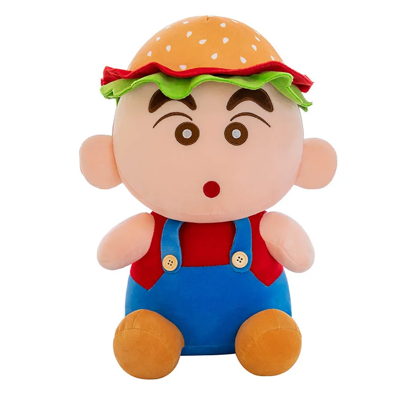 Kawaii Peluche Bambola Riempita Hamburger Shin Chan Peluche per Bambini Compleanno Regalo di Natale Cuscino carino per le ragazze Gioco della buonanotte