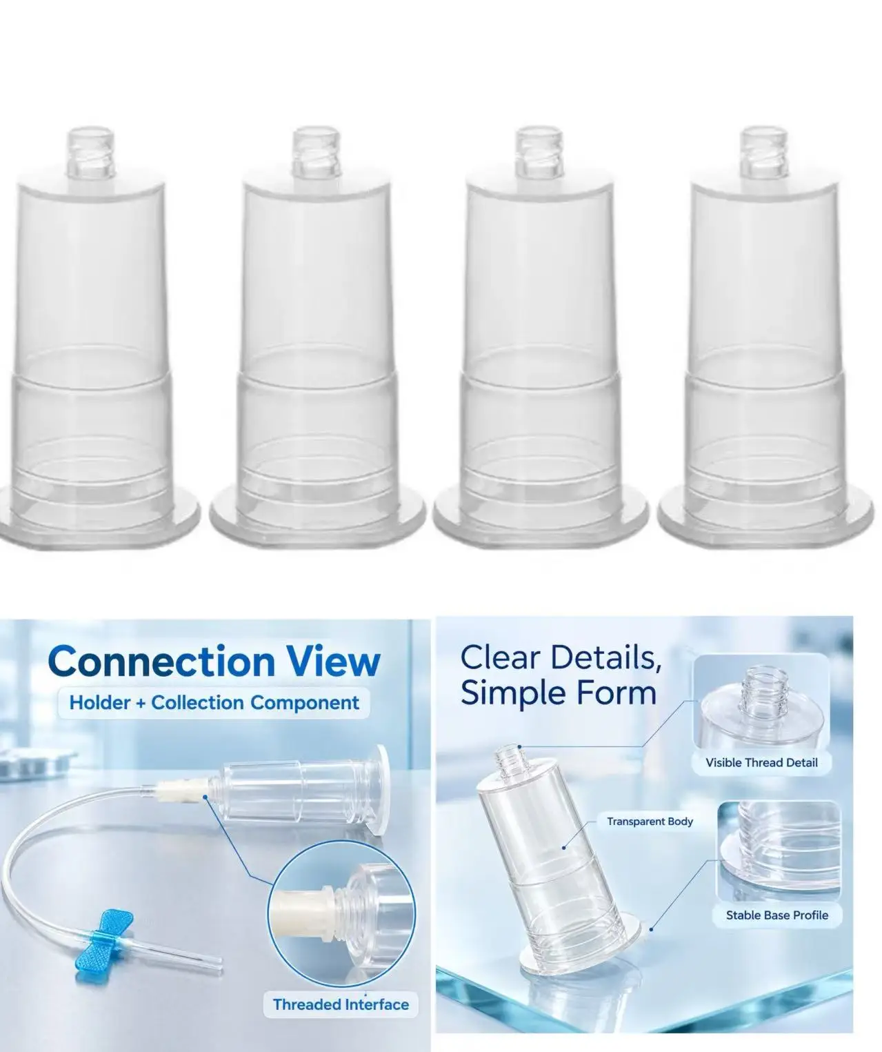 Disposable Blood Collection Needle Holder, Exchangeable Needle Holder for Cat Dog Pet Veterinary Blood Collection