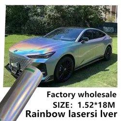 1.52* 18 brightRainbow lasersi lver vinyl film automotive plastic wrap Automotive plastic wrap quality assurance