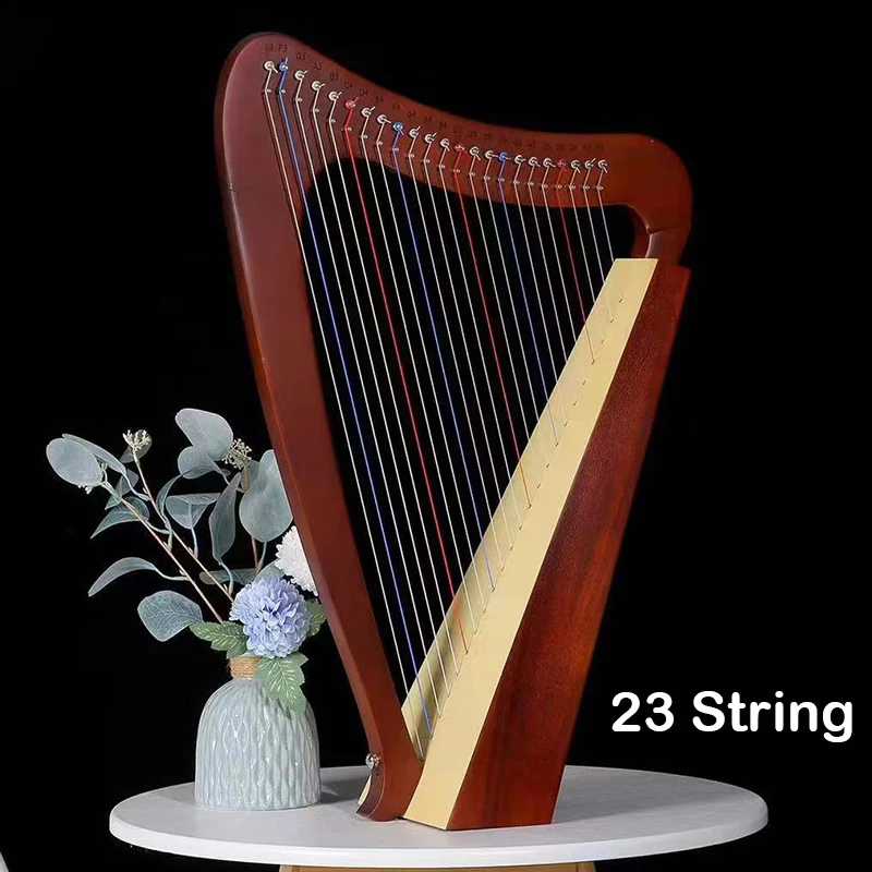 Lyre Harp 19 23 26 String Half Key Lyre Harp Mahogany Solid Wood Veneer Lyre19 23 26 Strings Lyre Harp Musical Instrument