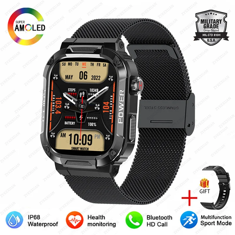 2025 New For Xiaomi Military Smart Watch Men Waterproof Outdoor Sports Fitness Tracker Health Monitor 2.10" BT Call Smartwatch