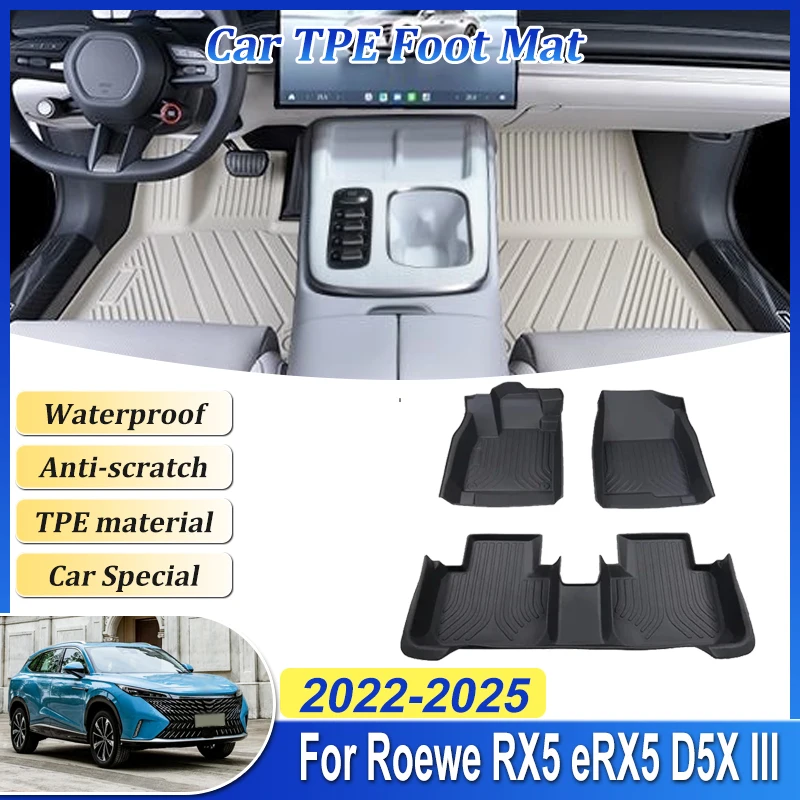 

Автомобильный коврик для Roewe RX5 напольный коврик eRX5 D5X III 2022-2025 подставка для ног, коврик для ковра, водонепроницаемая деталь, полные аксессуары Tappeto