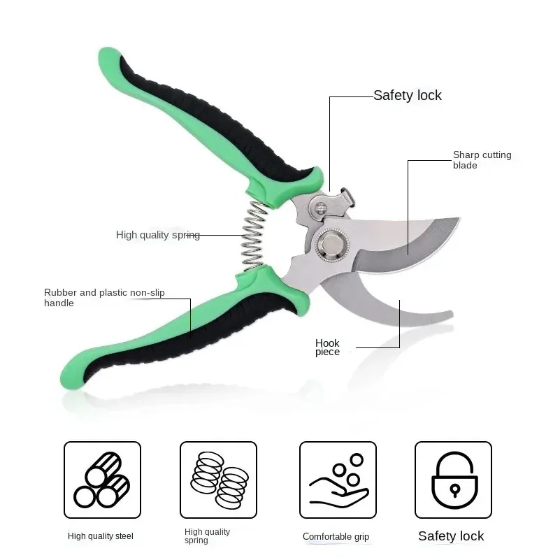 Horticultural Scissors Bird Beak Shape Branch Pruning Labor Saving Pruning Stainless Steel Picking Multifunctional Fruit Scissor