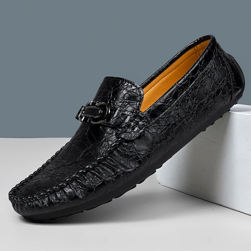 Men's Loafers 2025 Spring Autumn Fashion Shoes Men Classic Brand High Quality Leather Comfy Flat Driving Shoes Boat Casual Shoes