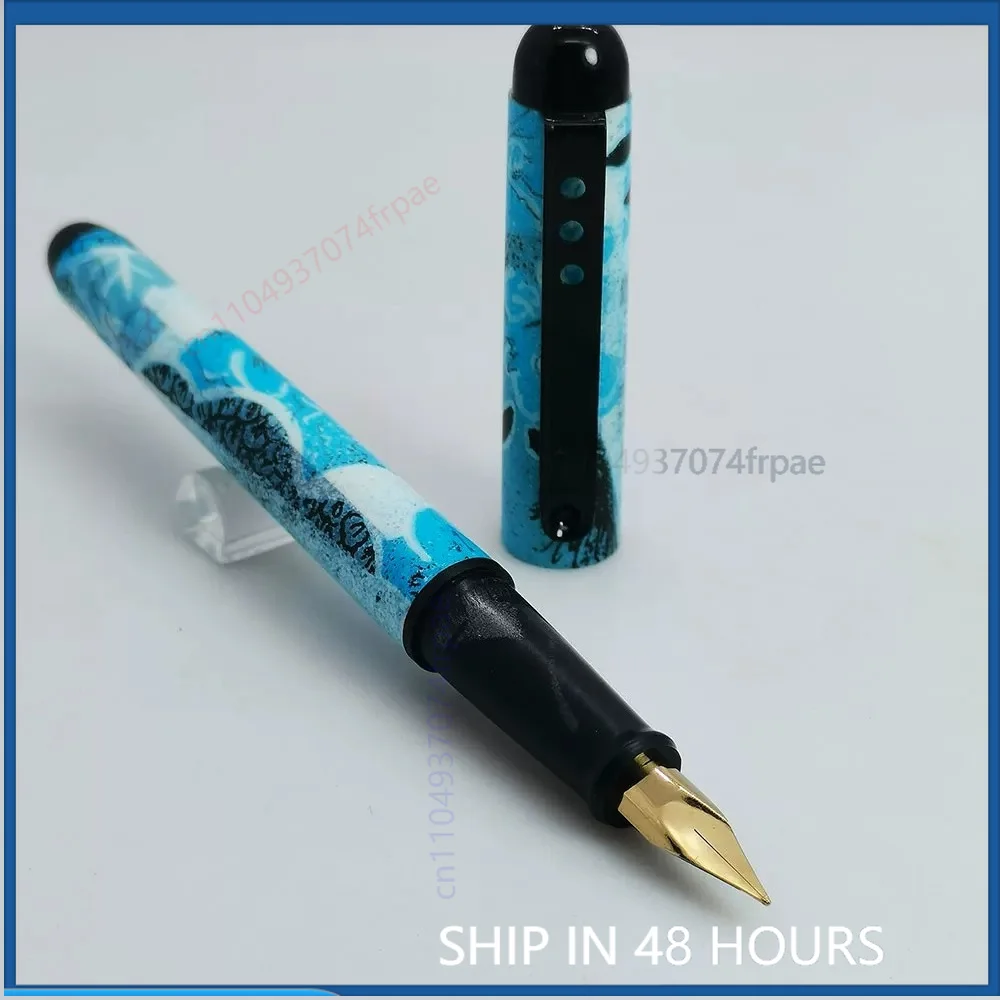 Vintage For Wing Sung Xingfu 333 Fountain Pen Plastic Body Squeeze Ink Filling Design Student Writing Practice Pen（5pcs）