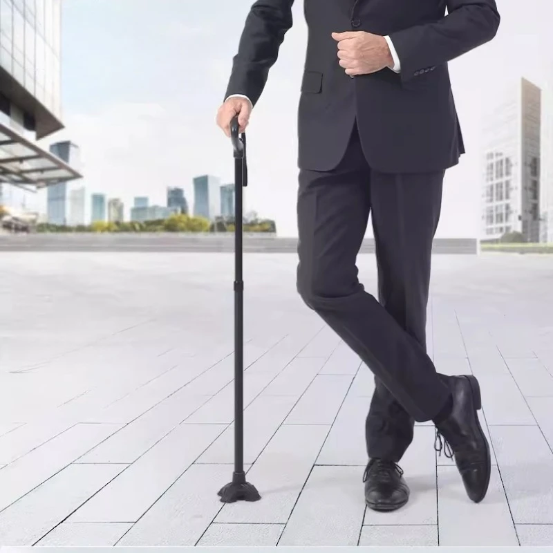 Anti-fall Rehabilitation Medical Crutches, Four-legged Young Fracture Mobility Aids Adult Crutches Walkers for Elderly
