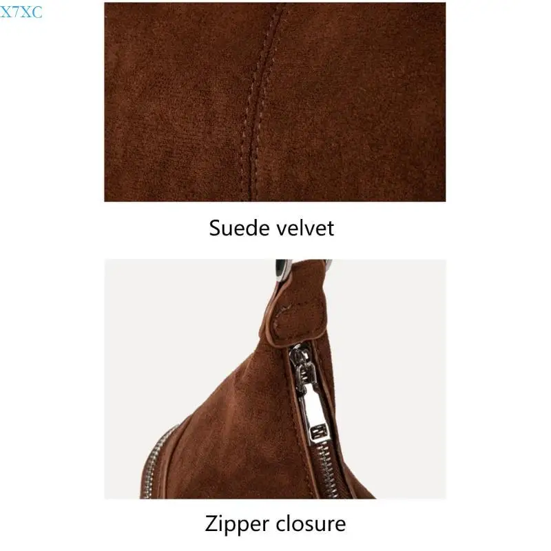 

X7XC Trendy Shoulder Purse Casual Underarm Bag Dumpling Handbag For Women With Top Handle And Zippered Compartments